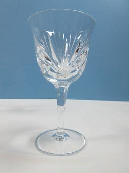 Set of 4 Gorham Crystal Cherrywood Pattern Cut Criss-Cross & Fan Design on Bowl 5 5/8" Wine