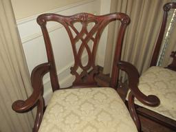 Exquisite Set of 8 Henkel-Harris Furniture Mahogany Chippendale Style Formal Chairs Intricate