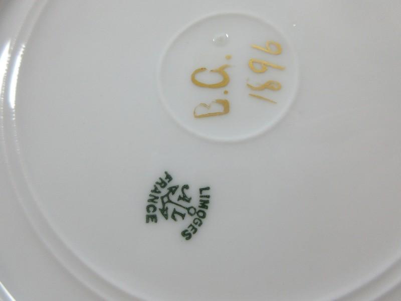 Rare Find Antique Limoges AL Anchor Mark Porcelain Scalloped 8 1/8" Round Coupe Plate Hand