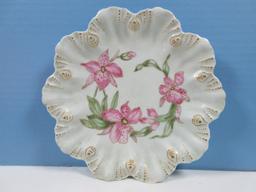 Rare Find Antique Limoges AL Anchor Mark Porcelain Scalloped 8 1/8" Round Coupe Plate Hand