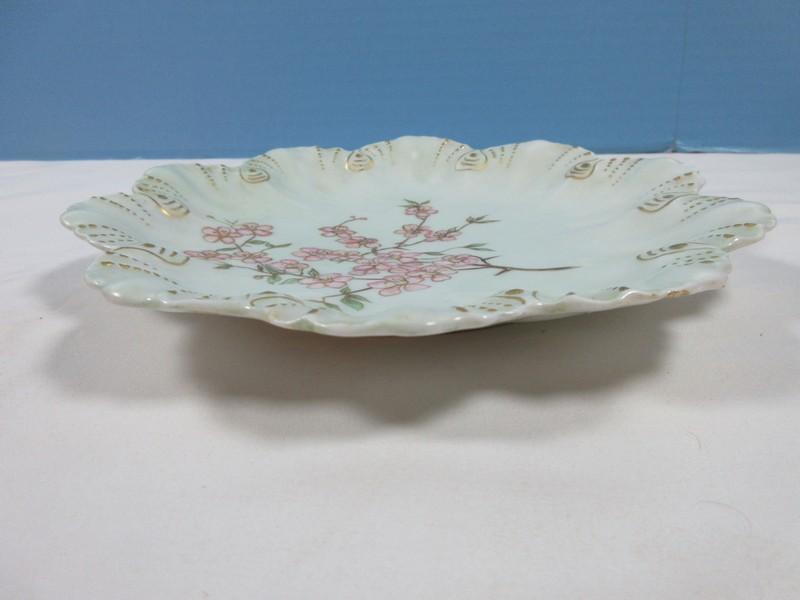 Rare Find Antique Limoges AL Anchor Mark Porcelain Scalloped 8 1/8" Round Coupe Plate Hand