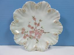 Rare Find Antique Limoges AL Anchor Mark Porcelain Scalloped 8 1/8" Round Coupe Plate Hand