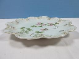 Rare Find Antique Limoges AL Anchor Mark Porcelain Scalloped 8 1/8" Round Coupe Plate Hand