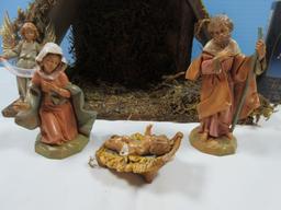 6pc Roman Inc. Heirloom Nativity 90th Anniversary Fontanini Stable w/Holy Family & Gloria