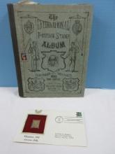 Lot Antique International Postage Stamp Album 1899 Edition w/ Illustrated Engravings 4000