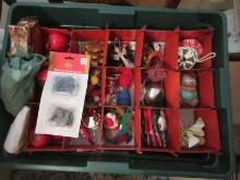 Lot misc Christmas Decorations Ornaments, Hooks, Apples, Wooden Figures etc.