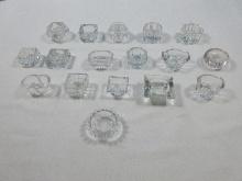 Collection 17 Crystal/Glass Salt Cellars Imperial Candlewick & Other Patterns Various Sizes