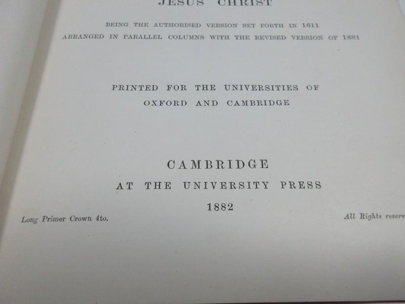 Antique The Parallel New Testament of the Lord and Savior Jesus Christ Printed for