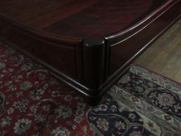 Stately King Chinoiserie Sleigh Bed Panel Scroll Headboard