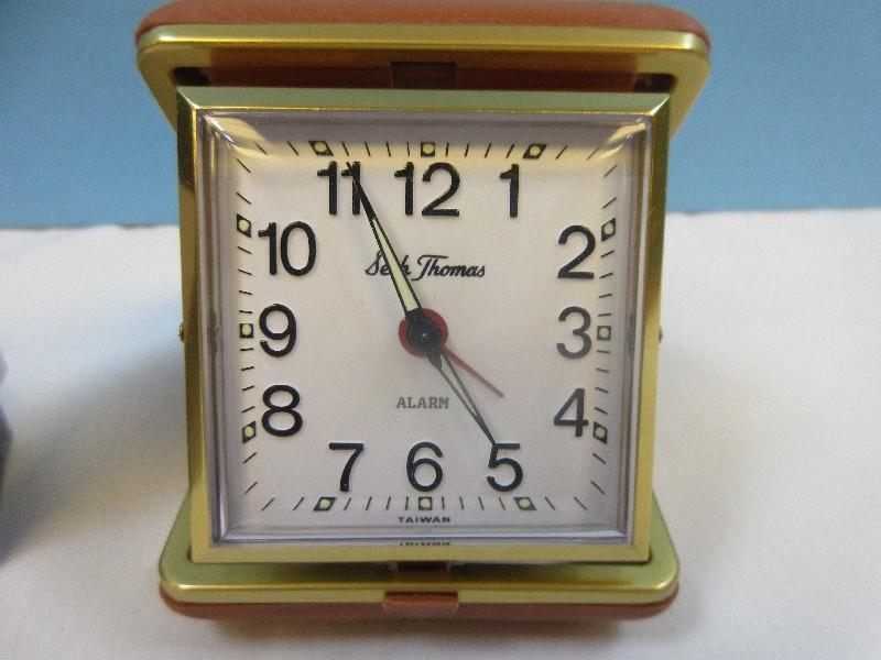 Seth Thomas No. 3895 Travatour 40 Hr. Alarm Clock Tan Case White Dail Luminous NIB