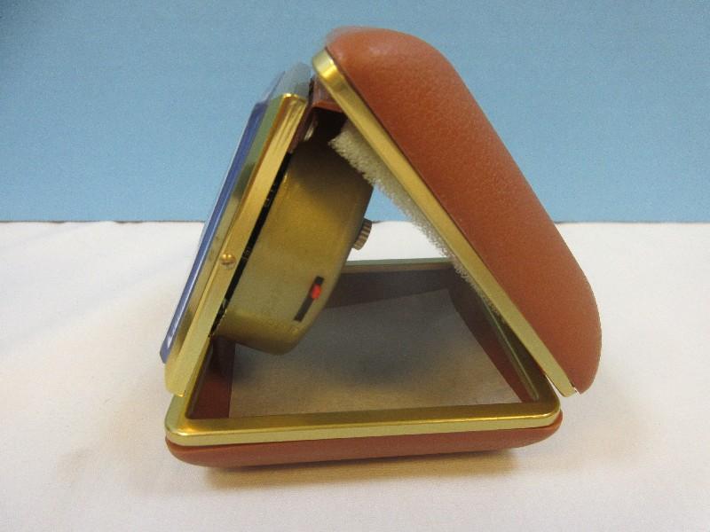 Seth Thomas No. 3895 Travatour 40 Hr. Alarm Clock Tan Case White Dail Luminous NIB