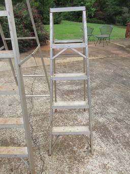 2 Aluminum A Frame Ladders 5'/8'