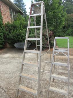2 Aluminum A Frame Ladders 5'/8'