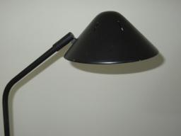 48" Modern Black Metal Curved Neck Task Floor Lamp w/ Type J Halogen Bulb Adjustable