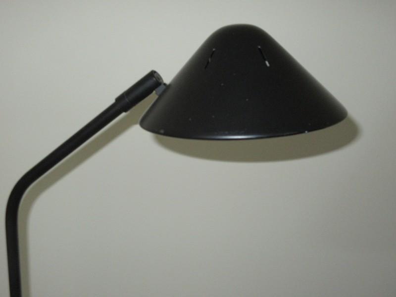 48" Modern Black Metal Curved Neck Task Floor Lamp w/ Type J Halogen Bulb Adjustable