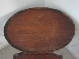 Impressive Set of 3 Mahogany Queen Anne Style Pie Crust Nesting Tables w/ Carved Knee