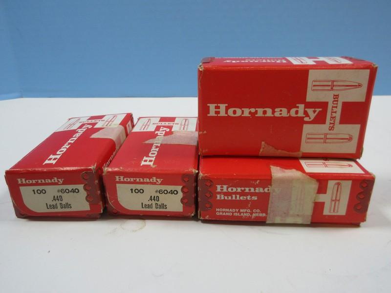 4 Boxes Hornady Lead Round .45 Caliber Balls .440 Diameter 100 Count Per Box