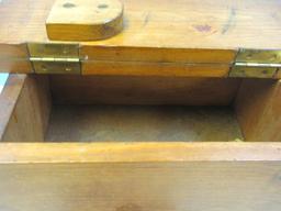 Rustic Knotty Pine Shoe Shine Box Foot Stool w/Hinged Lid & Heel Rest-9 1/2"H x 14 1/2" x 10"