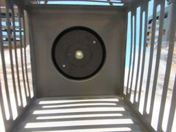 New Set of 4 Solar LED Lantern Gray Matte Metal Hanging Lantern Modern slat Design 6"H