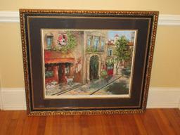 Titled "Table For Two" Le Bistro French Street Scene Fine Art Print by Mark St. John in Majestic