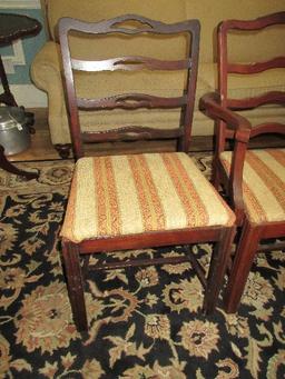 3 French Country Style Ladder Back Chairs 2 Side & 1 Host