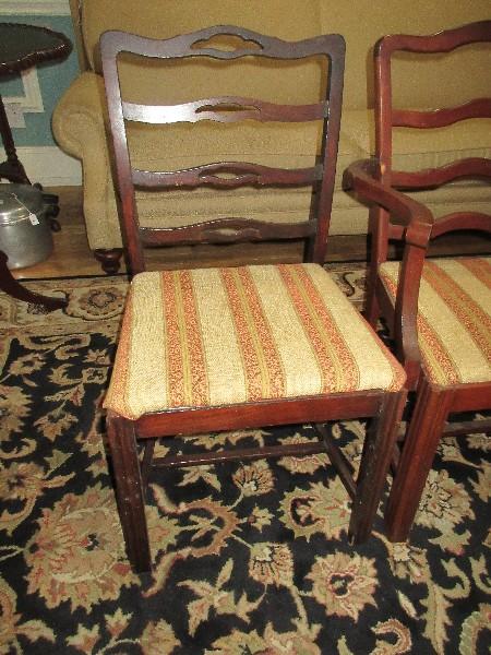 3 French Country Style Ladder Back Chairs 2 Side & 1 Host