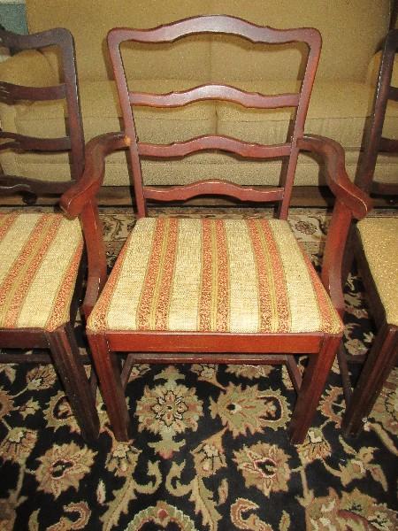 3 French Country Style Ladder Back Chairs 2 Side & 1 Host