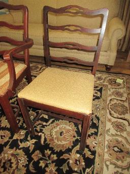 3 French Country Style Ladder Back Chairs 2 Side & 1 Host