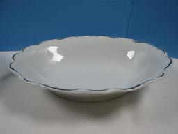 3 pcs. Shumann-Bavaria Fine China Platinum Scroll Pattern 9 3/4" Vegetable Bowl and Round