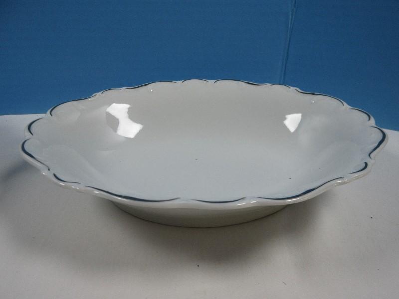 3 pcs. Shumann-Bavaria Fine China Platinum Scroll Pattern 9 3/4" Vegetable Bowl and Round