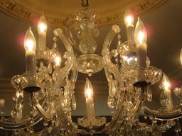 Exquisite 13 Candle Crystal Chandelier Luxurious Curvaceous Shape Arms Heavily Adorned