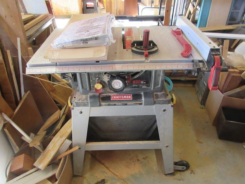 Craftsman 10" Table Saw on Wheel Base 15 AMP