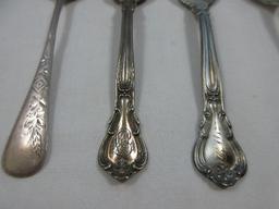 6pcs Sterling Silver Flatware 2 Gorham Chantilly Pattern 1895 Teaspoons w/Monogram, Spoon w/