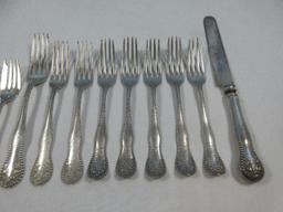 11pcs Gorham Sterling Silver Lancaster Pattern Flatware Forks & Knife-Wgt. 318G+/-