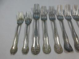 11pcs Gorham Sterling Silver Lancaster Pattern Flatware Forks & Knife-Wgt. 318G+/-