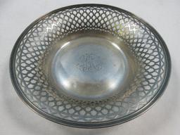 Sterling Silver 9" Bowl w/Pierced Rim by Alvin Mfg. Wgt. 194G+/-