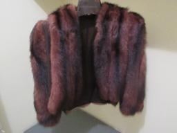 Designer Dark Brown Mink Fur Shrug Half Jacket-No Labels. Collar to Waist Approx 18"L