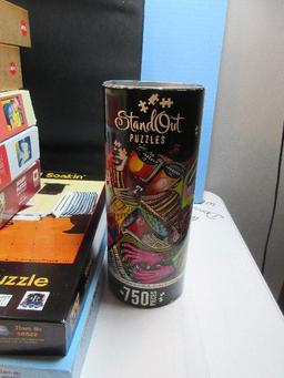 Lot 20 Various Jigsaw Puzzles and Portapuzzle Caddy Board Zozoville and Others