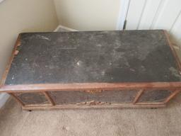 Depression Era Cedar Chest Trunk by West Branch Novelty Co. Milton, Penna Still Has Paper
