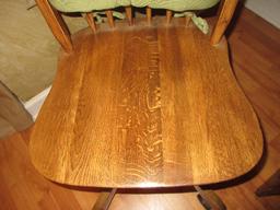 Classic Oak Paddle Back Windsor Style Desk Chair on Casters