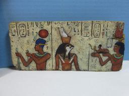 Toscano Set of 3 Ancient Egyptian Replica Wall D‚cor Plaques Coronation of Pharaoh 9" x 7 1/8",