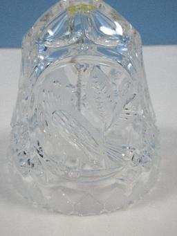 Collectors Hofbauer The Byrdes Collection Frosted Bird Medallion Design Crystal 8" Bell