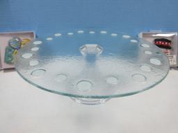 6pc Set Demdaco Silvestri 13"D Glass Fusion Pedestal Pop-Ins 5"H Cake Stand w/5 Interchangeable