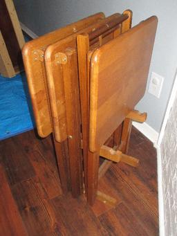 4pc Set 3 Fold TV Trays w/Stand