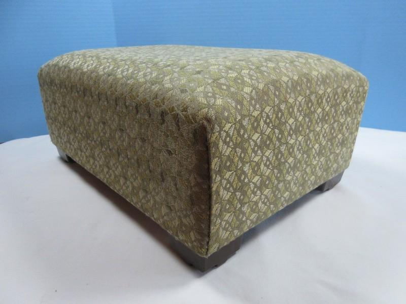 Claremont Furniture Depression Era Style Footstool Geometric Diamond Pattern Upholstery-