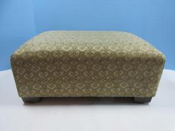 Claremont Furniture Depression Era Style Footstool Geometric Diamond Pattern Upholstery-