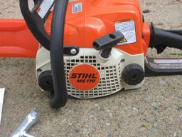 Stihl MS170 Gas Powered 16" Chain Saw w/Guard, Tool & Booklet Manual
