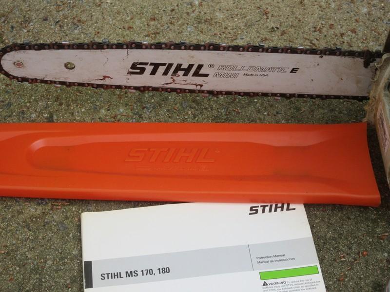 Stihl MS170 Gas Powered 16" Chain Saw w/Guard, Tool & Booklet Manual