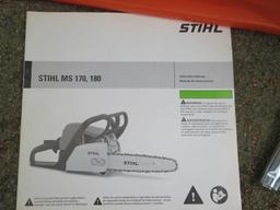 Stihl MS170 Gas Powered 16" Chain Saw w/Guard, Tool & Booklet Manual