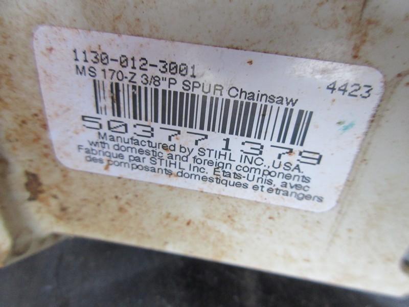 Stihl MS170 Gas Powered 16" Chain Saw w/Guard, Tool & Booklet Manual